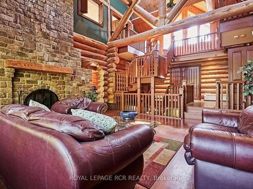 4985 Westney Rd, Pickering, ON - Indoor Photo Showing Living Room With Fireplace