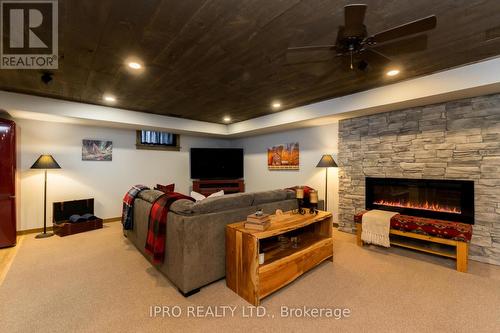 19479 Hurontario Street, Caledon, ON - Indoor Photo Showing Basement With Fireplace