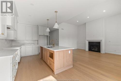 2557 Mayfair Avenue, Lasalle, ON - Indoor Photo Showing Kitchen With Fireplace With Upgraded Kitchen