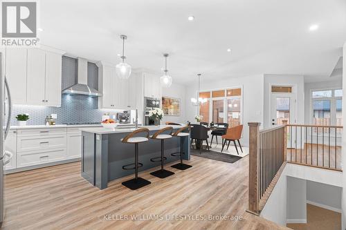 Virtually Staged - 112 Leneve Street, Lambton Shores (Forest), ON - Indoor Photo Showing Kitchen With Upgraded Kitchen