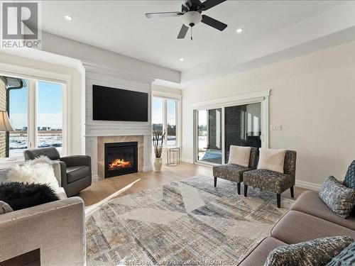 3285 Tullio Drive, Lasalle, ON - Indoor Photo Showing Living Room With Fireplace