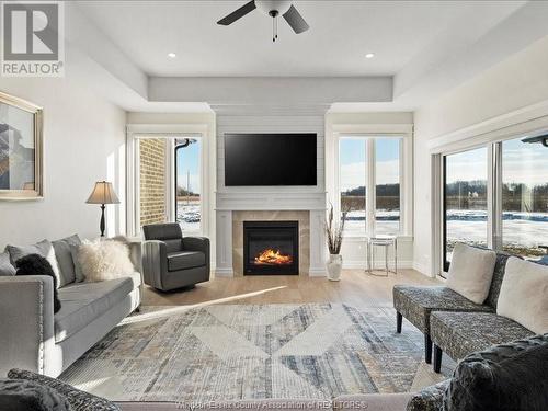 3285 Tullio Drive, Lasalle, ON - Indoor Photo Showing Living Room With Fireplace