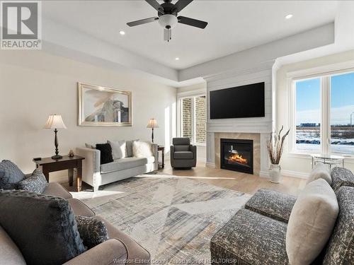 3285 Tullio Drive, Lasalle, ON - Indoor Photo Showing Living Room With Fireplace