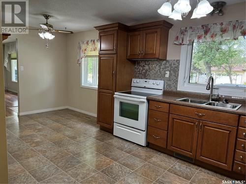 206 2Nd Avenue E, Lampman, SK - Indoor Photo Showing Kitchen With Double Sink