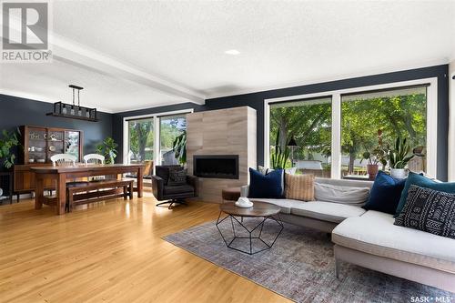 3535 Argyle Road, Regina, SK - Indoor Photo Showing Living Room With Fireplace