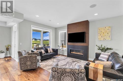 351 Fast Court, Saskatoon, SK - Indoor Photo Showing Living Room With Fireplace