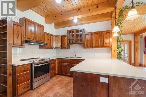 Kitchen was recently renovated. - 698 Moffat Street, Pembroke, ON - Indoor Photo Showing Kitchen With Double Sink