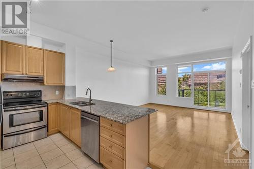 205 Bolton Street Unit#413, Ottawa, ON - Indoor Photo Showing Kitchen With Double Sink