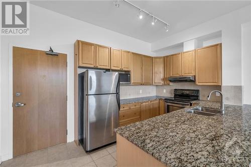 205 Bolton Street Unit#413, Ottawa, ON - Indoor Photo Showing Kitchen With Double Sink