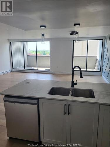 380 Pelissier Unit# 905, Windsor, ON - Indoor Photo Showing Kitchen With Double Sink