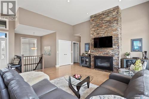 115 Johns Road, Saskatoon, SK - Indoor Photo Showing Living Room With Fireplace