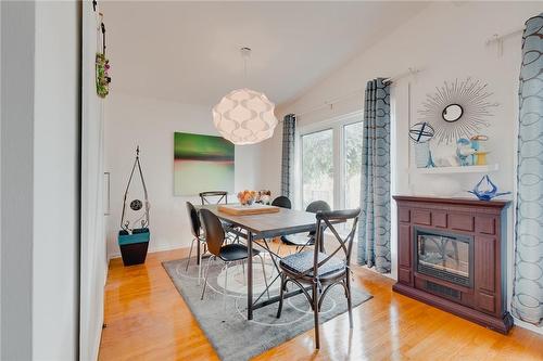 112 Buckingham Drive, Hamilton, ON - Indoor Photo Showing Dining Room With Fireplace