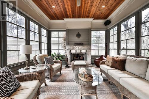 1600 Jalna Avenue, Mississauga (Lorne Park), ON - Indoor Photo Showing Living Room With Fireplace