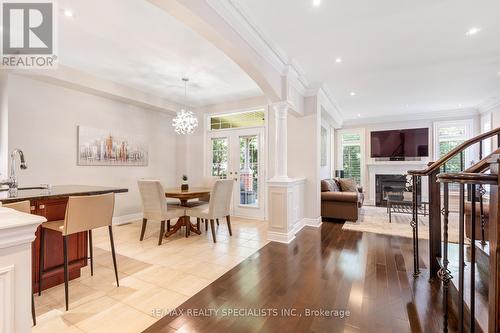 1593 Hallstone Road, Brampton, ON - Indoor Photo Showing Dining Room With Fireplace