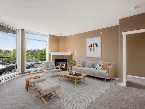 309-330 Waterfront Cres, Victoria, BC - Indoor Photo Showing Living Room With Fireplace