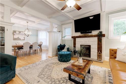 1227 Lockhart Road, Burlington, ON - Indoor Photo Showing Living Room With Fireplace