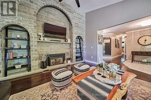 7595 Duffs Road, Whitby, ON - Indoor Photo Showing Living Room With Fireplace