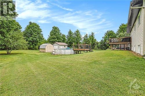 Very private back yard with oversized detached garage, shed, fire pit and above ground pool - 1657 7Th Line Road, Carleton Place, ON - Outdoor