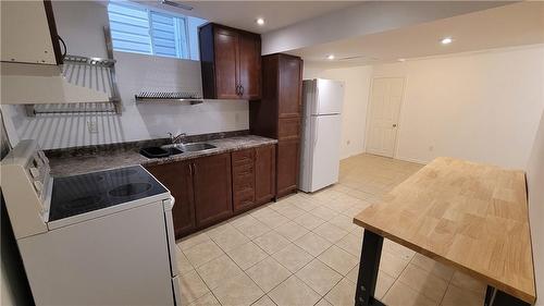 20 Queensdale Avenue W|Unit #Bsmt, Hamilton, ON - Indoor Photo Showing Kitchen With Double Sink