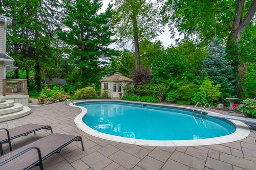 676 King Road, Burlington, ON - Outdoor With In Ground Pool With Deck Patio Veranda With Backyard