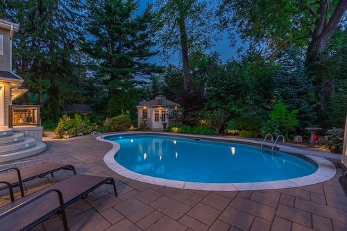 676 King Road, Burlington, ON - Outdoor With In Ground Pool With Deck Patio Veranda With Backyard