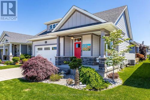 7 Sunrise Lane, Lambton Shores (Grand Bend), ON - Outdoor With Deck Patio Veranda With Facade