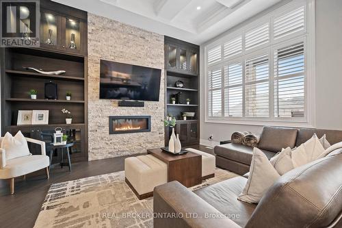 51 Fall Harvest Drive, Kitchener, ON - Indoor Photo Showing Living Room With Fireplace