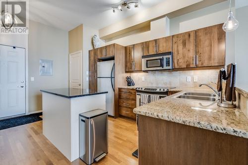 1331 Ellis Street Unit# 317, Kelowna, BC - Indoor Photo Showing Kitchen With Double Sink