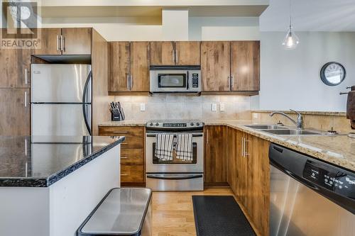 1331 Ellis Street Unit# 317, Kelowna, BC - Indoor Photo Showing Kitchen With Double Sink