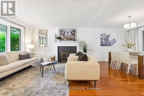 43 Clearside Place, Toronto (Markland Wood), ON - Indoor Photo Showing Living Room With Fireplace