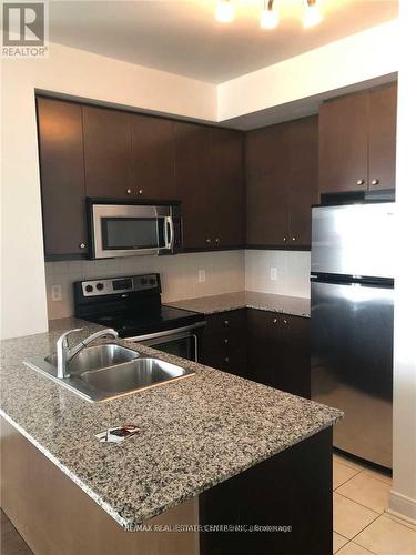 1705 - 50 Absolute Avenue, Mississauga, ON - Indoor Photo Showing Kitchen With Stainless Steel Kitchen With Double Sink With Upgraded Kitchen