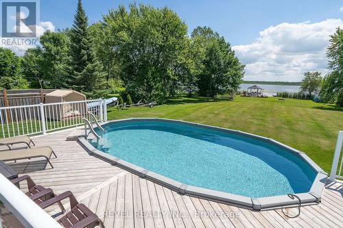 46 O'Reilly Lane, Kawartha Lakes (Little Britain), ON - Outdoor With Above Ground Pool With Deck Patio Veranda