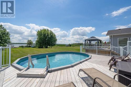 46 O'Reilly Lane, Kawartha Lakes (Little Britain), ON - Outdoor With Above Ground Pool With Deck Patio Veranda