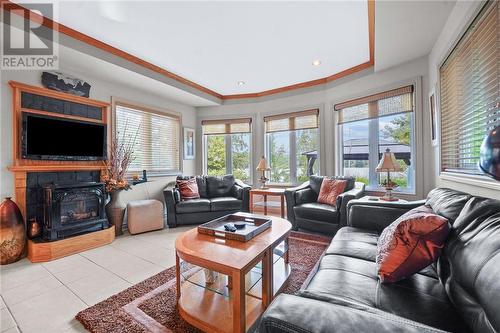 740 Dew Drop Road, Sudbury, ON - Indoor Photo Showing Living Room With Fireplace