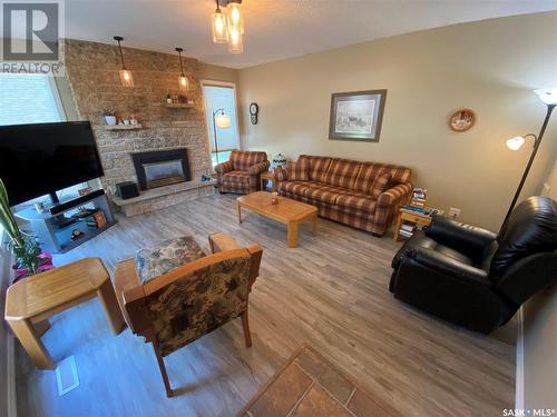 153 Logan Crescent W, Yorkton, SK - Indoor Photo Showing Living Room With Fireplace