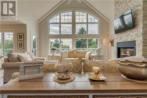 28 Helene Road, Grande-Digue, NB - Indoor Photo Showing Living Room With Fireplace