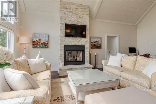 28 Helene Road, Grande-Digue, NB - Indoor Photo Showing Living Room With Fireplace