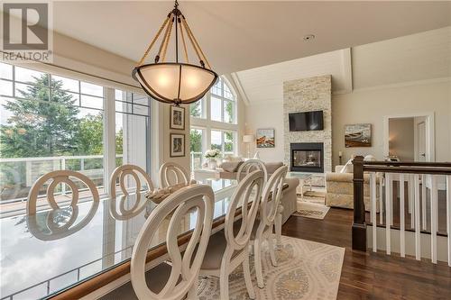 28 Helene Road, Grande-Digue, NB - Indoor Photo Showing Dining Room With Fireplace