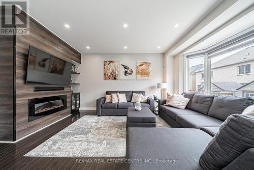 94 Borrelli Drive, Brampton, ON - Indoor Photo Showing Living Room With Fireplace