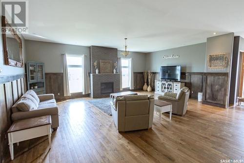 Hagel Acreage, Weyburn Rm No. 67, SK - Indoor Photo Showing Living Room With Fireplace