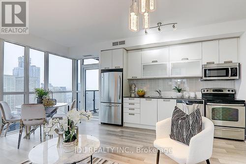 3504 - 28 Ted Rogers Way, Toronto, ON - Indoor Photo Showing Kitchen With Stainless Steel Kitchen With Upgraded Kitchen