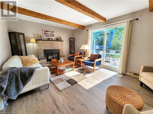 5 Noble Drive, Miller Lake, ON - Indoor Photo Showing Living Room With Fireplace