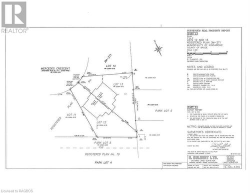 Lot 13 survey - 27 Mercedes Crescent, Kincardine, ON - Other