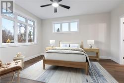 Virtually staged - primary bedroom - 