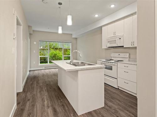 102-1018 Inverness Rd, Saanich, BC - Indoor Photo Showing Kitchen With Double Sink