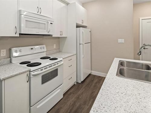 102-1018 Inverness Rd, Saanich, BC - Indoor Photo Showing Kitchen With Double Sink