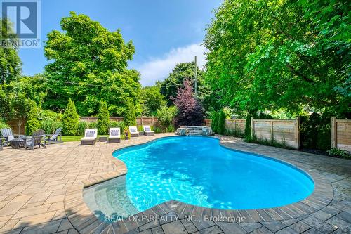 1386 Willowdown Road, Oakville, ON - Outdoor With In Ground Pool With Deck Patio Veranda With Backyard