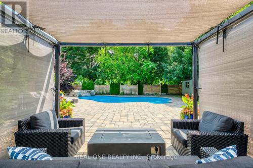 1386 Willowdown Road, Oakville, ON - Outdoor With In Ground Pool With Deck Patio Veranda With Exterior