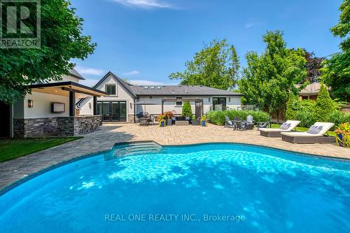 1386 Willowdown Road, Oakville, ON - Outdoor With In Ground Pool With Deck Patio Veranda With Backyard