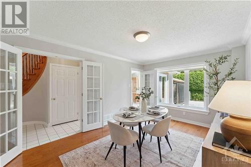 Dinning Room with French Doors - 20 Forestglade Crescent, Ottawa, ON - Indoor Photo Showing Dining Room